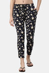 Enamor Viscose Loungewear Bottom - Navy Hibiscus Aop — thumbnail 1